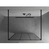 MEXEN/S - KIOTO samostatně stojící sprchová zástěna 100 x 200, transparent/černá vzor 8 mm, černá 800-100-002-70-77