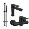 MEXEN/S - Pecos DQ72 SET umyvadlová baterie + sprchová s příslušenstvím , černá 72704DQ72-70