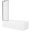 MEXEN/S - Vega obdélníková vana 160 x 70 cm s panelem + vanová zástěna 60 cm, černá vzor 550116070X9506007070