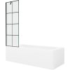 MEXEN/S - Vega obdélníková vana 160 x 70 cm s panelem + vanová zástěna 60 cm, černá vzor 550116070X9506007077