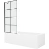 MEXEN/S - Vega obdélníková vana 160 x 70 cm s panelem + vanová zástěna 80 cm, černá vzor 550116070X9508007077