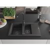 MEXEN/S - Gaspar granitový dřez 1.5 s odkapávačem včetně baterie Telma, černá kropenatá 6507-76-670200-70-B