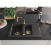 MEXEN/S - Gaspar granitový dřez 1.5 s odkapávačem včetně baterie Aster, černá kropenatá 6507-76-73450-57-G