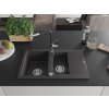 MEXEN/S - Gaspar granitový dřez 1.5 s odkapávačem včetně baterie Flora, černá kropenatá 6507-76-670401-07
