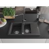 MEXEN/S - Gaspar granitový dřez 1.5 s odkapávačem včetně baterie Flora, černá kropenatá 6507-76-670401-08