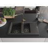 MEXEN/S - Gaspar granitový dřez 1.5 s odkapávačem včetně baterie Flora, černá kropenatá 6507-76-670401-75-B