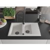 MEXEN/S - Gaspar granitový dřez 1.5 s odkapávačem včetně baterie Aster, bílá 6507-20-73450-70-B