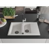 MEXEN/S - Gaspar granitový dřez 1.5 s odkapávačem včetně baterie Flora, bílá 6507-20-670401-07-B