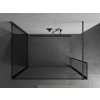 MEXEN/S - Kioto Sprchová zástěna WALK-IN 120 x 110 x 30 cm, černý vzor, grafit kartáčovaná 800-120-110-221-66-70-030