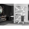MEXEN/S - Kioto+ Sprchová zástěna WALK-IN s poličkou a držákem ručníků 100 x 200 cm, bílý vzor, grafit metal 800-100-121-95-97