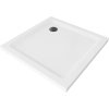 MEXEN/S - Flat sprchová vanička čtvercová slim 100 x 100, bílá + černý sifon 40101010B