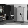 MEXEN/S - Kioto Sprchová zástěna WALK-IN 120 x 80 x 40 cm, černý vzor, grafit metal 800-120-080-221-95-70-040