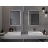 MEXEN - Erma zrcadlo s osvětlením 50 x 70 cm, LED 6000K, černý rám 9814-050-070-611-70