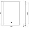 MEXEN - Erma zrcadlo s osvětlením 50 x 70 cm, LED 6000K, černý rám 9814-050-070-611-70