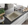 MEXEN/S - Elias granitový dřez 1 s odkapávačem včetně baterie Flora, béžová 6511-69-670401-00
