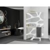 MEXEN/S - Kioto+ L Sprchová zástěna WALK-IN s poličkou a držákem ručníků 80 x 200 cm, bílý vzor, zlato 800-080-123-50-97