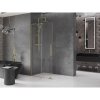 MEXEN/S - Velar L Sprchová zástěna posuvná Walk-in 90 x 200 cm, transparent 8 mm, zlato 871-090-003-03-50