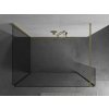 MEXEN/S - Kioto Sprchová zástěna WALK-IN 110 x 105 x 40 cm, transparent, zlatá kartáčovaná 800-110-105-221-55-00-040