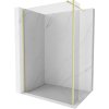 MEXEN/S - Kioto Sprchová zástěna WALK-IN 105 x 40 cm, transparent, zlatá kartáčovaná 800-105-212-55-00-040