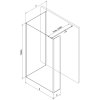 MEXEN/S - Kioto Sprchová zástěna WALK-IN 100 x 75 x 40 cm, transparent, grafit kartáčovaná 800-100-075-221-66-00-040