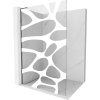 MEXEN/S - Kioto L Sprchová zástěna WALK-IN 70 x 200 cm, bílý vzor, grafit kartáčovaná 800-070-103-66-97