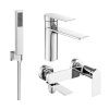 MEXEN/S - Zero SET umyvadlová + vanová baterie s příslušenstvím R02, chrom 71103R02-00