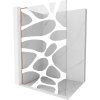 MEXEN/S - Kioto L Sprchová zástěna WALK-IN 80 x 200 cm, bílý vzor, měď kartáčovaná - 800-080-103-65-85 800-080-103-65-97