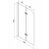 MEXEN/S - Cube obdélníková vana 170 x 80 cm s panelem  + vanová zástěna 80 cm, transparent,  černá 550517080X9008027000