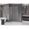 MEXEN/S - Velar Sprchová zástěna posuvná Walk-in 140 x 200 cm, dekor 8 mm, nikl kartáčovaná 871-140-000-33-97