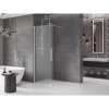 MEXEN/S - Velar Sprchová zástěna posuvná Walk-in 140 x 200 cm, dekor 8 mm, nikl kartáčovaná 871-140-000-33-97