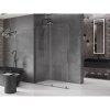 MEXEN/S - Velar Sprchová zástěna posuvná Walk-in 130 x 200 cm, transparent 8 mm, grafit metal 871-130-000-03-95