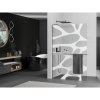 MEXEN/S - Kioto+ L Sprchová zástěna WALK-IN s poličkou a držákem ručníků 100 x 200 cm, bílý vzor, grafit kartáčovaná 800-100-123-66-97