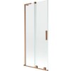MEXEN/S - Velar L dvoukřídlá posuvná vanová zástěna 80 x 150 cm, transparent, měď kartáčovaná 896-080-003-01-65