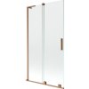 MEXEN/S - Velar L dvoukřídlá posuvná vanová zástěna 100 x 150 cm, transparent, měď kartáčovaná 896-100-003-01-65