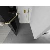 MEXEN/S - Kioto+ L Sprchová zástěna WALK-IN s poličkou a držákem ručníků 70 x 200 cm, grafit, zlatá kartáčovaná 800-070-123-55-40