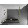 MEXEN/S - KIOTO Sprchová zástěna WALK-IN s poličkou a držákem ručníků 120 x 200, transparent/černá 8 mm, zlatá 800-120-121-50-77