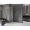 MEXEN/S - Velar posuvné sprchové dveře Walk-in 110 cm, transparent, zlatá kartáčovaná 871-110-000-03-55