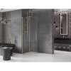 MEXEN/S - Velar posuvné sprchové dveře Walk-in 110 cm, transparent, zlatá kartáčovaná 871-110-000-03-55