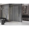 MEXEN/S - Velar Sprchová zástěna posuvná Walk-in 140 x 200 cm, dekor 8 mm, zlato kartáčovaná 871-140-000-33-55