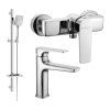 MEXEN/S - Lynx DQ62 SET umyvadlová baterie + sprchová s příslušenstvím, chrom 745904DQ62-00