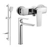 MEXEN/S - Lynx DF62 SET umyvadlová a sprchová baterie s příslušenstvím, chrom 745914DF62-00