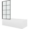 MEXEN/S - Vega obdélníková vana 160 x 70 cm s panelem  + vanová zástěna 70 cm,  černá  vzor fix 550116070X9307007077