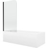 MEXEN/S - Vega obdélníková vana 160 x 70 cm s panelem  + vanová zástěna 70 cm, transparent,  černá 550116070X9007017000
