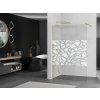 MEXEN/S - Kioto Sprchová zástěna WALK-IN 70 x 200, bílý vzor 8 mm, zlatá kartáčovaná 800-070-101-55-85
