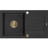 MEXEN/S - Pablo granitový dřez 1-miska s odkapávačem 752 x 436 mm, černá/stříbrná met 6510751010-73-G