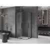 MEXEN/S - Velar L Duo sprchový kout, posuvné dveře 100 x 90 cm, transparent, černá 871-100-090-02-03-70