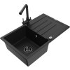 MEXEN/S - Bruno granitový dřez s odkapávačem včetně baterie Duero, černá 6513-77-671600-70-B