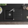 MEXEN/S - Bruno granitový dřez s odkapávačem včetně baterie Aster, černá 6513-77-73450-07