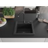 MEXEN/S - Vito Vito granitový dřez 1-miska 520x490 mm, černý/stříbro metalik + černý sifon 6503521000-73-B