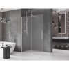 MEXEN/S - Velar Sprchová zástěna posuvná Walk-in 130 x 200 cm, dekor 8 mm, nikl kartáčovaná 871-130-000-33-97